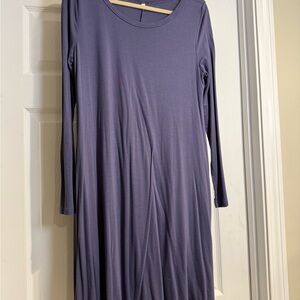 Elegant Purple Long Sleeve Knit Dress